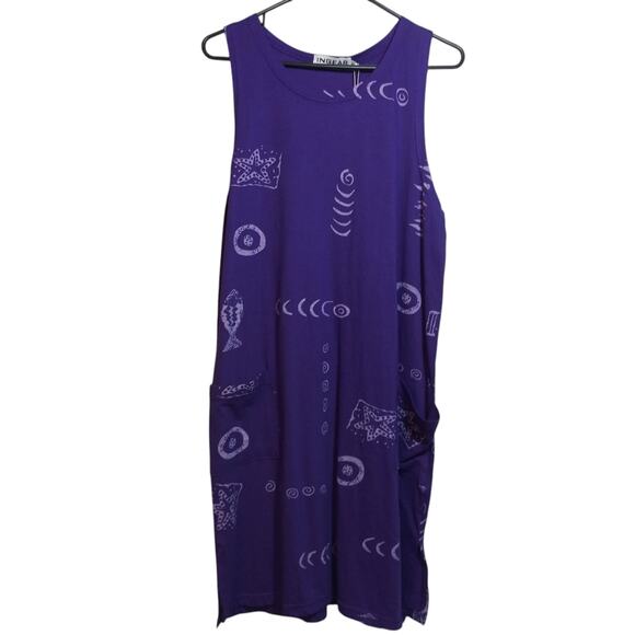 Ingear Cotton Dress Beach Casual Tank Summer Purple Sleeveless Sundress Size M - Picture 1 of 10